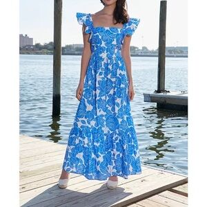 Floral Blue Maxi Dress